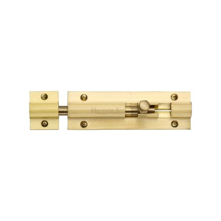 Heritage Brass Door Bolt Straight 4" x 1.25" Satin Brass finish