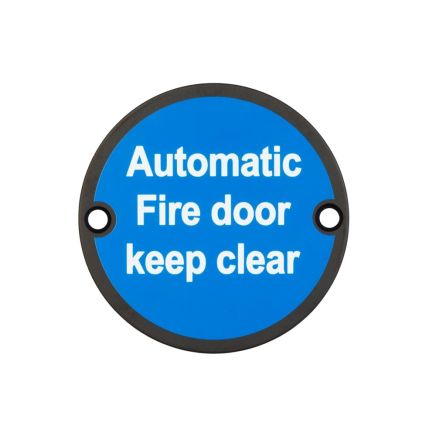 Stainless Steel Automatic Fire Door Keep Clear 75mm Black - By Frelan Hardware - JS110MB