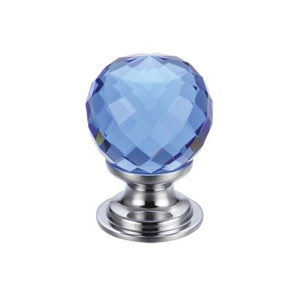 Zoo Hardware Glass Ball Cabinet Knob - Facetted 30mm - Brass