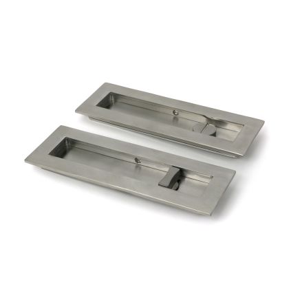 Satin Marine SS (316) 175mm Plain Rectangular Pull - Privacy Set