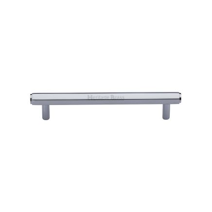 Heritage Brass Cabinet Pull Hexagon Design 128mm CTC Polished Chrome finish
