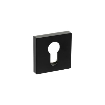 Senza Pari Euro Escutcheons on Minimal Square Rose - Matt Black (Pair)
