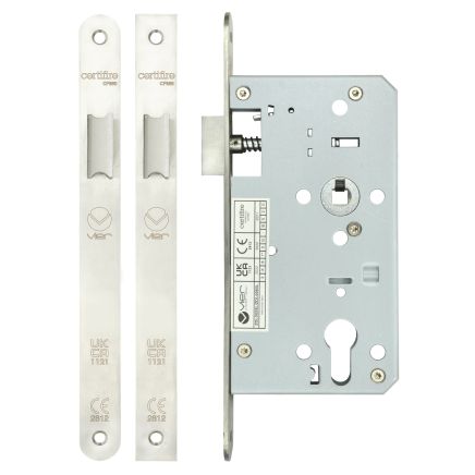Zoo Hardware Din latch - backset 60mm - radius - Satin Stainless