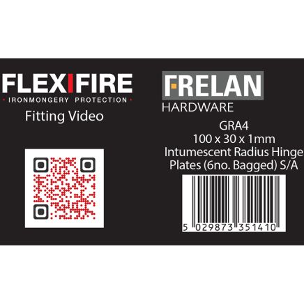 Intumescent Kits for 102mm Radiused Hinges Pack of Six 1mm 30 Minute - By Frelan Hardware - GRA4