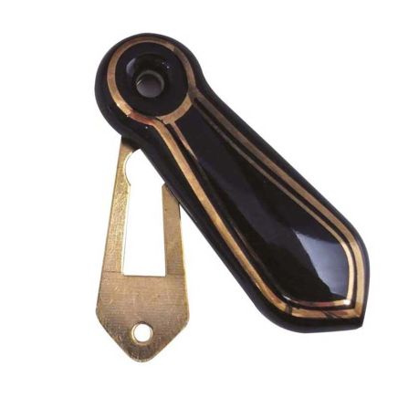 Jedo Porcelain Covered Escutcheon Black Goldline - By Frelan Hardware - JC72