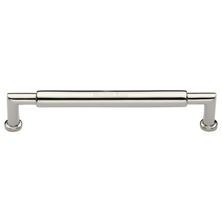 Heritage Brass Cabinet Pull Bauhaus Round Design 254mm CTC Polished Nickel Finish