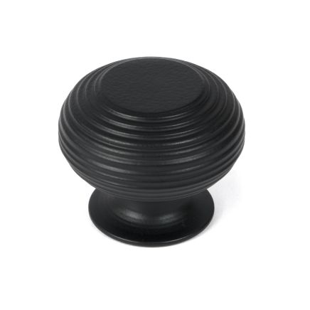 Matt Black Beehive Cabinet Knob 40mm