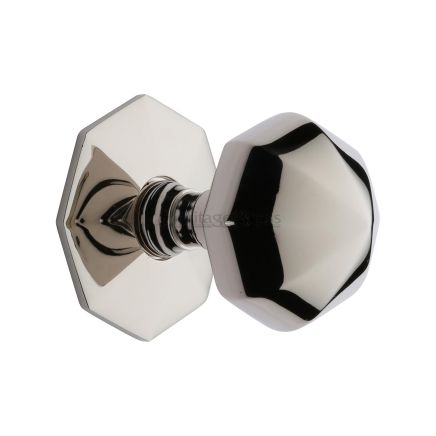Heritage Brass Octagon Centre Door Knob 2 1/2" Polished Nickel Finish