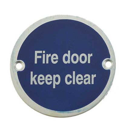 Stainless Steel Fire Door Keep Clear 75mm Satin Anodised Aluminium - By Frelan Hardware - JS108SAA