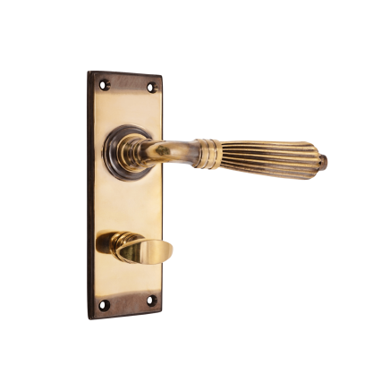 Regency Lever on Backplate Bathroom Aged Brass