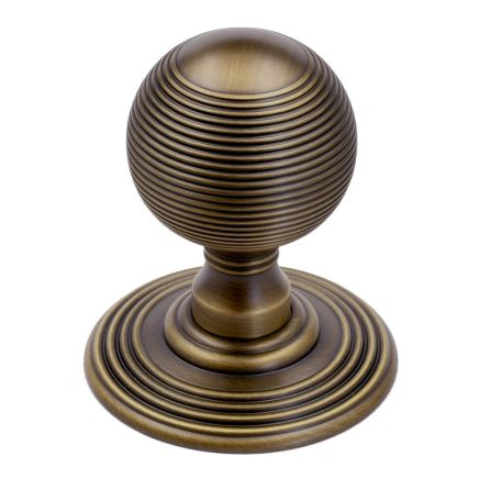 Zoo Hardware Ringed Mortice Knob - Concealed Fix - Solid - Antique Brass