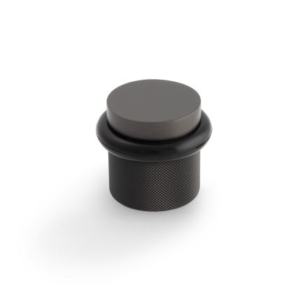 Valli 38 x 35mm - Floor Mounted Knurled Doorstop - Concealed Fix - Dark Bronze PVD