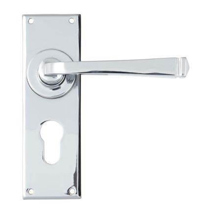 Polished Chrome Avon Lever Euro Lock Set