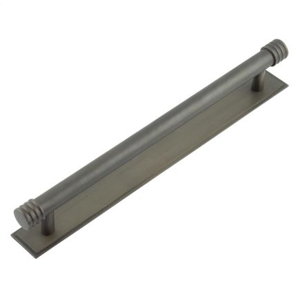 Hoxton Sturt Cabinet Handles 224mm Ctrs Stepped Backplate Dark Bronze - By Frelan Hardware - HOX-460DB-6060DB