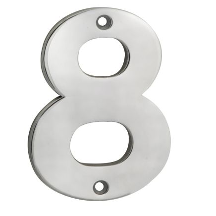 Numerals Number 8 - Satin Stainless Steel