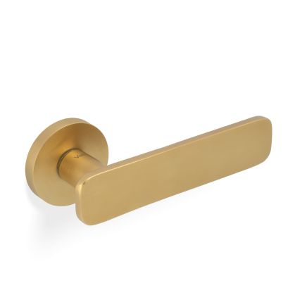 Valli Giasone Lever on Round Rosette - Satin Brass PVD