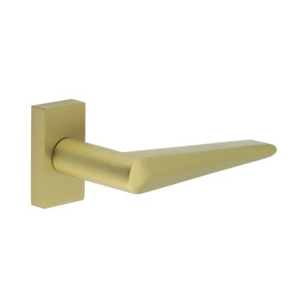 CR-107 Satin Brass Multi Point Rectangular Rose Door Handle - By Frelan Hardware - CR-107D4SB