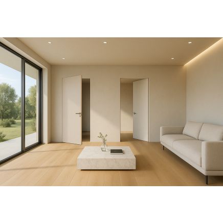 SPECIAL ORDER Ermetika xREVERx Flush Hidden Door System with 613x2394mm White Primed Door - Satin Chrome Latch/Bathroom Accessories