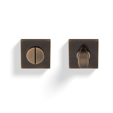 Valli Turn & Release Push-on Square Rosette - Antique Brass