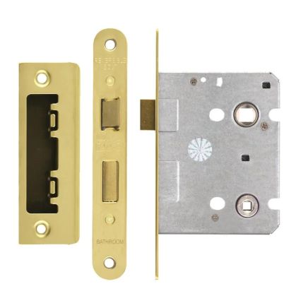 Zoo Hardware Bathroom Lock 3" - 57mm c/c - Brass