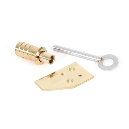 Lacquered Brass Key-Flush Sash Stop