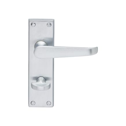 Contract Victorian Lever On Wc Backplate - Satin Chrome
