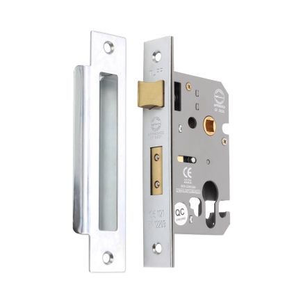 2.5" CE Euro Profile Mortice Sash Lock - Nickel Plated