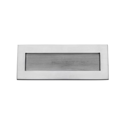 Heritage Brass Reeded Letterplate 10" x 4" Satin Chrome finishUK Registered Design Number 6202495