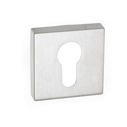 CleanTouch Anti-Bac Euro Escutcheons on Minimal Square Rose - Satin Chrome (Pair)