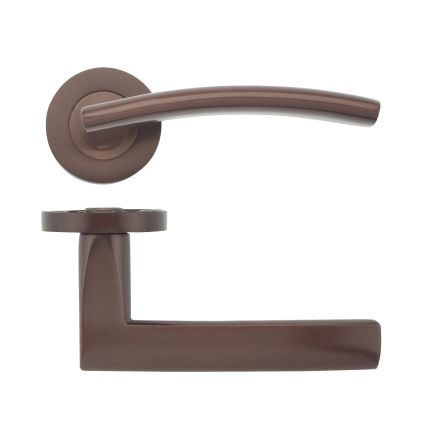 Zoo Hardware Amalfi lever on round rose - Etna Bronze