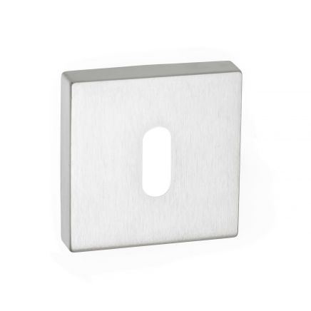 CleanTouch Anti-Bac Key Escutcheons on Minimal Square Rose - Satin Chrome (Pair)
