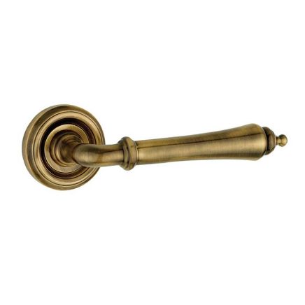 Camille Door Handle on Rose Antique Brass - By Frelan Hardware - JV651AB