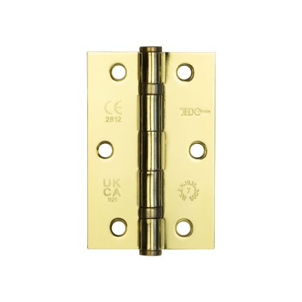 Jedo Steel Ball Bearing Hinges 89x58mm 89x58x2mm Electro Brassed - By Frelan Hardware - J8501EB