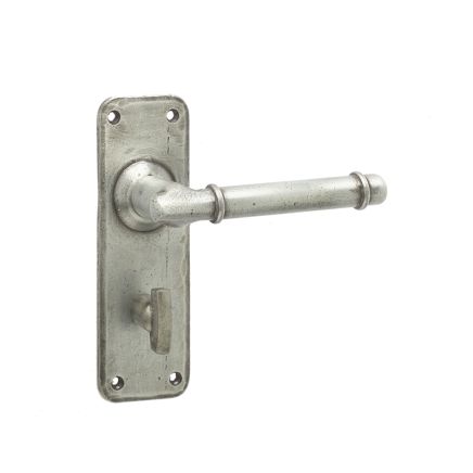 Belfry Suite Door Handle on Bathroom Plate Pewter - By Frelan Hardware - HF100B