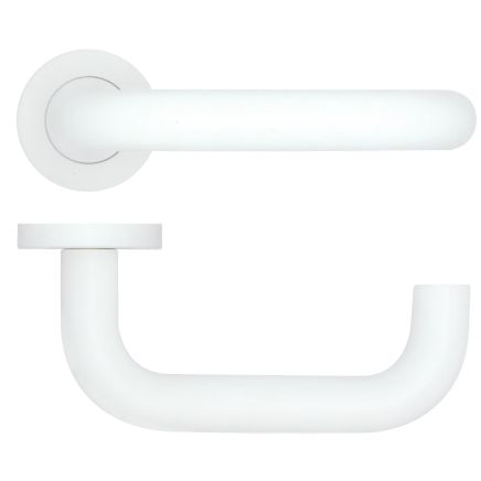 Zoo Hardware Maggiore Lever on Round Rose - White