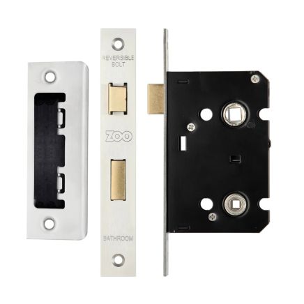 Zoo Hardware Bathroom Lock 2.5" - 57mm c/c - Satin Stainless