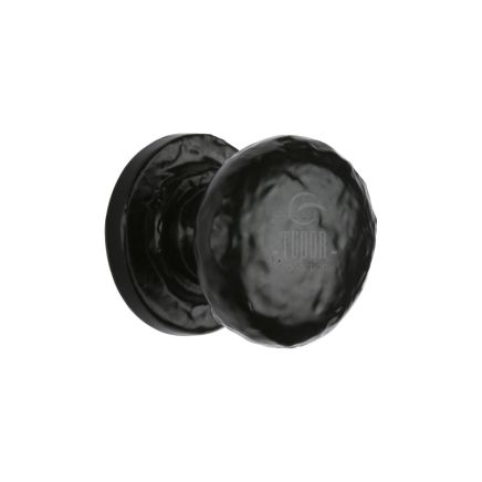 The Tudor Cabinet Knob Rustic Round Design 25mm Black Iron