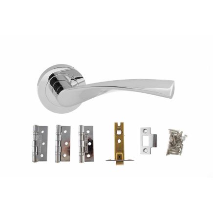 Atlantic Aqua Door Pack Bundle (2.5" Latch, 3"x2" Hingesx3) - Polished Chrome