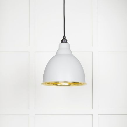 Smooth Brass Brindley Pendant in Flock
