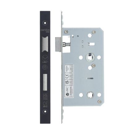 Zoo Hardware 2 Piece - DIN bathroom - 78mm c/c - backset 60mm - Black