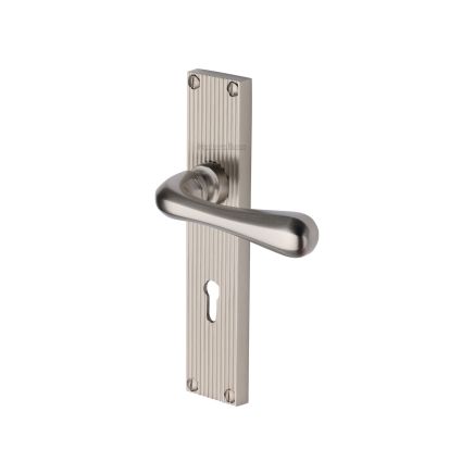 Heritage Brass Charlbury Reeded Lever Lock Satin Nickel finishUK Design Registration Number 6202494