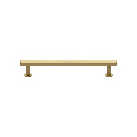 Heritage Brass Cabinet Pull Hexagon Design with 16mm Rose 128mm CTC Satin Brass finish