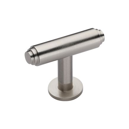 Heritage Brass Cabinet Knob Stepped T-Bar Design with Rose 45mm Satin Nickel finish