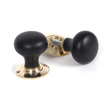 Ebony and PB Bun Mortice/Rim Knob Set