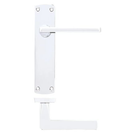 Zoo Hardware Leon lever on latch backplate - Polished Chrome