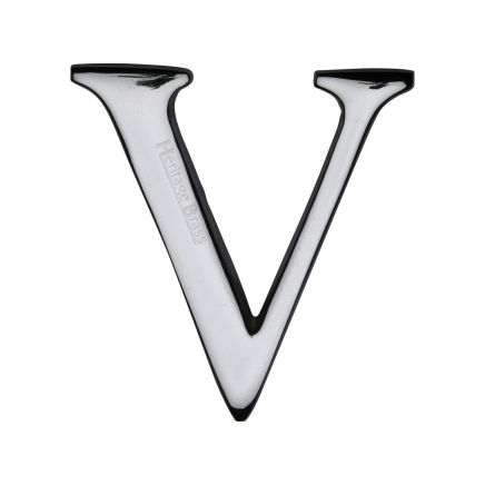 Heritage Brass Alphabet V Pin Fix 51mm (2") Polished Chrome Finish