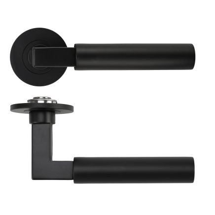 Zoo Hardware Garda Lever on 4mm Round Slim Sprung Rose - Black