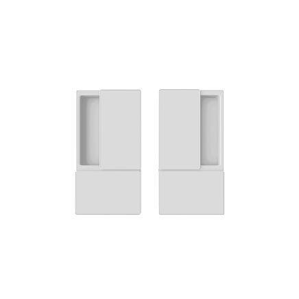 AGB Wave Flush Pocket Door Handle Set - White