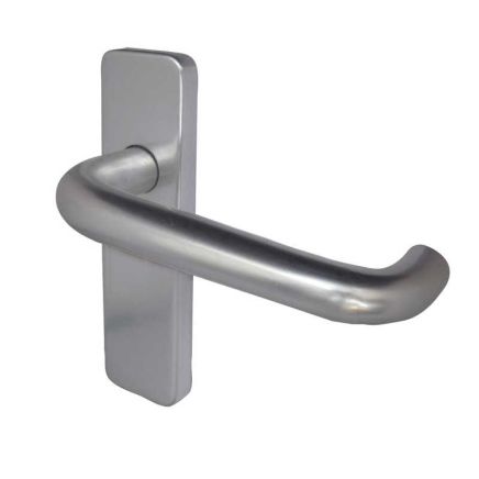 19mm Round Bar Door Handle on Latchplate Satin Anodised Aluminium - By Frelan Hardware - J4671B