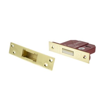 Atlantic 5 Lever Key Deadlock [BS] Keyed Alike 2.5" - Polished Brass